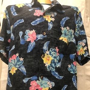Tommy Bahama Black Floral Button Down Shirt